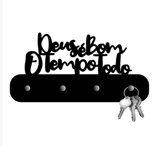 Porta Chaves de Parede (Deus é Bom o Tempo Todo) 3D [COMPRE 1 E LEVE 2]