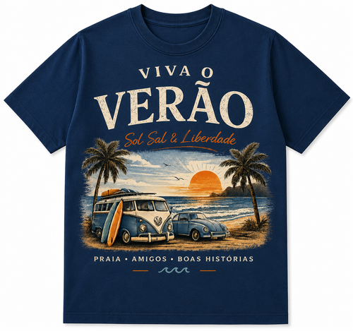 Camiseta Viva o verão e a liberdade [AZUL]
