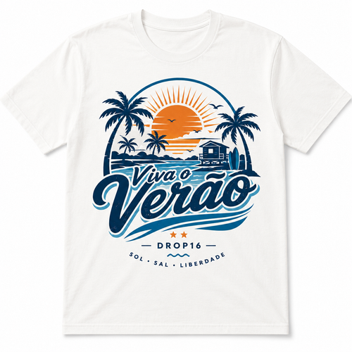 Camiseta vintage de praia verão