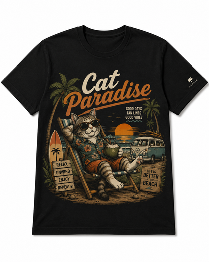 Camiseta Cat Paradise – Black Edition
