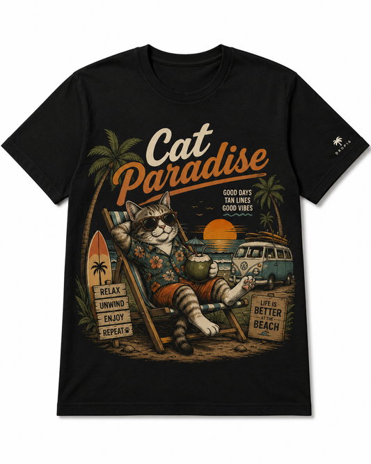 Camiseta Cat Paradise – Black Edition