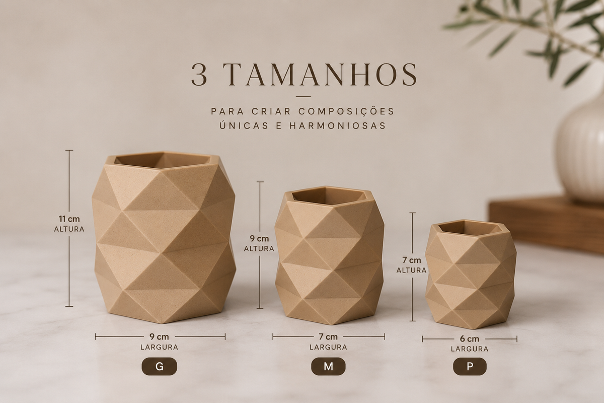 Kit Decorativo Lurea Diamond | 3 Vasos Premium [Frete Grátis]