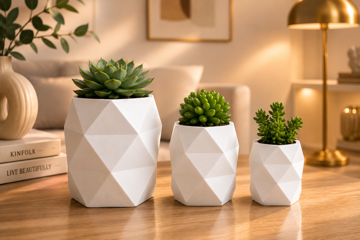 Kit Decorativo Lurea Diamond | 3 Vasos Premium [Frete Grátis]