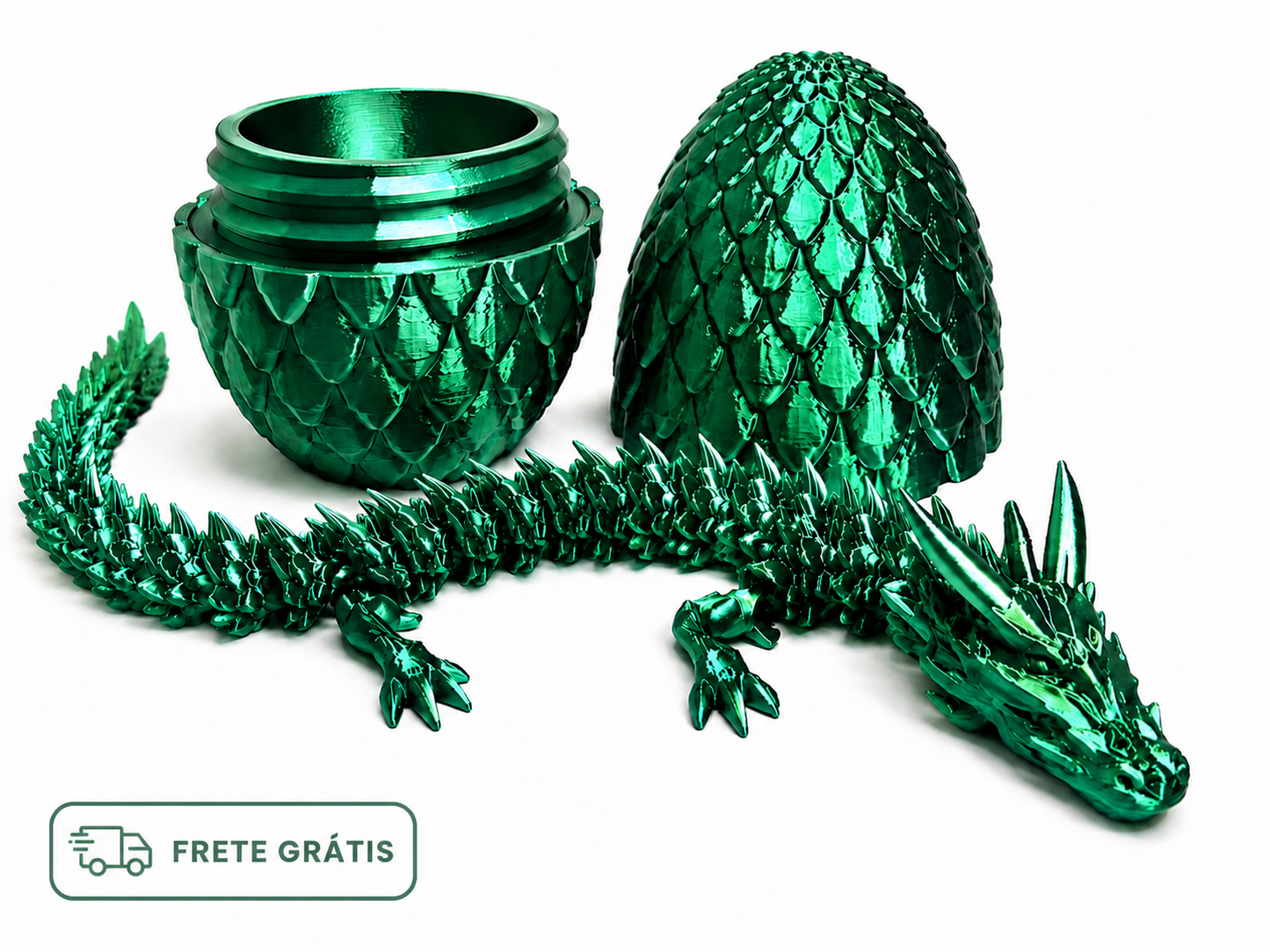 🐉 Dragão Articulado Sensorial + Ovo de Dragão (29cm) [Frete Grátis]