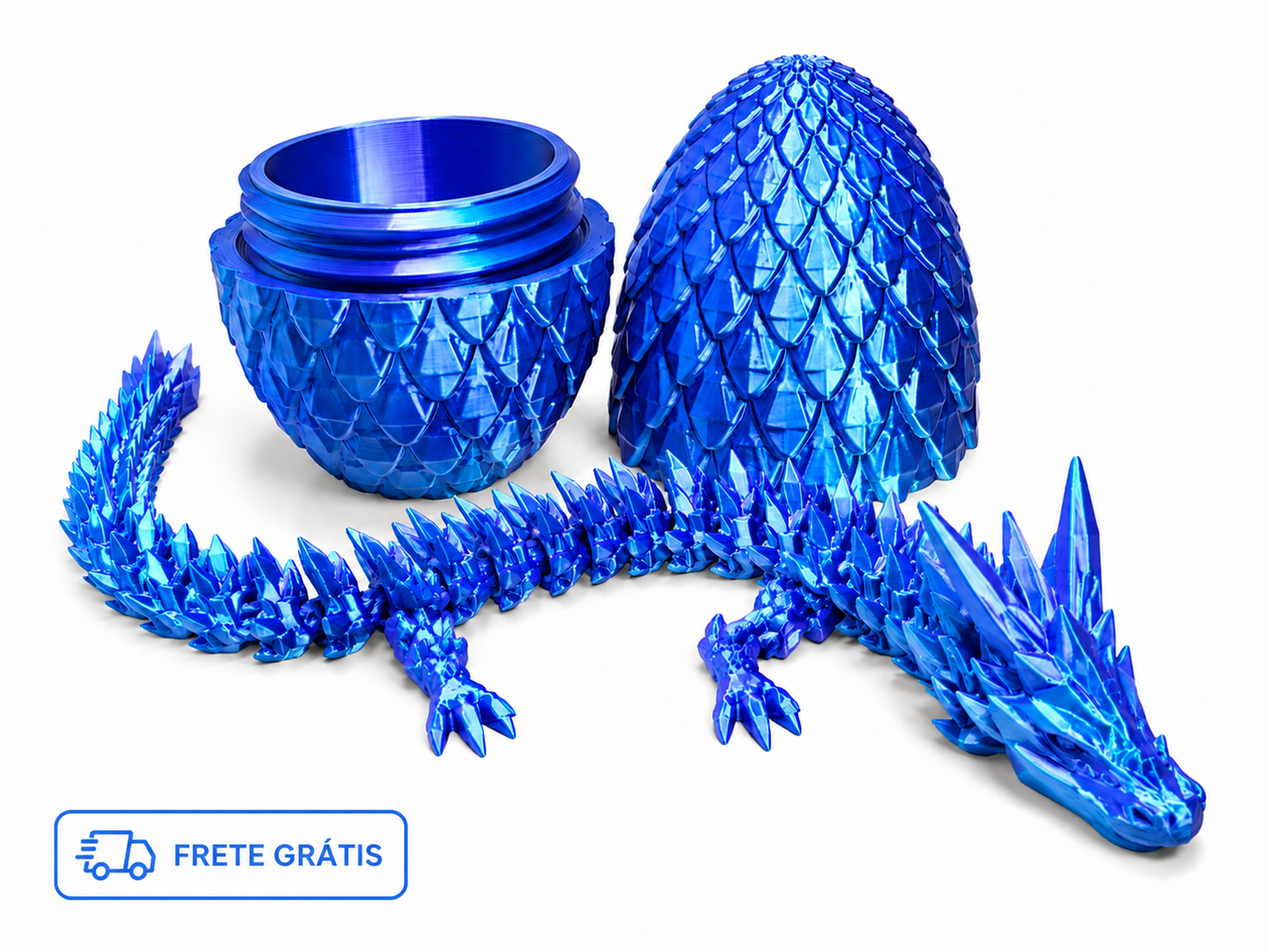 🐉 Dragão Articulado Sensorial + Ovo de Dragão (29cm) [Frete Grátis]
