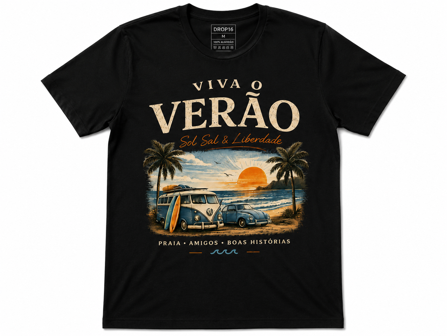Camiseta Viva o verão e a liberdade [AZUL]
