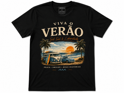 Camiseta Viva o verão e a liberdade [AZUL]