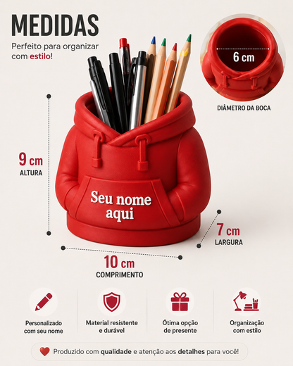 Porta Caneta Moletom Personalizado [FRETE GRÁTIS]