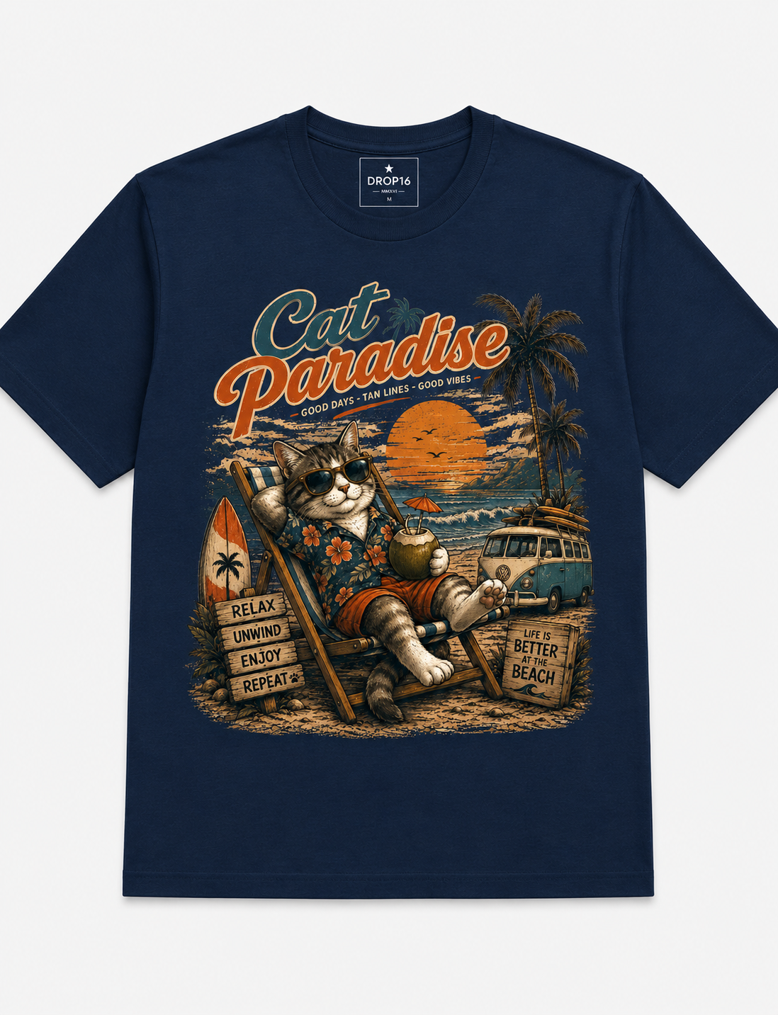 Camiseta Cat Paradise – Black Edition