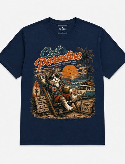 Camiseta Cat Paradise – Black Edition