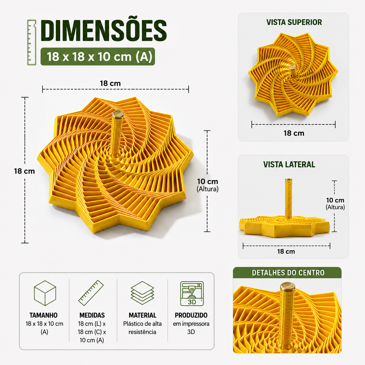Estrela Sensorial com Alça 3D + Brinde Chaveiro Personalizado
