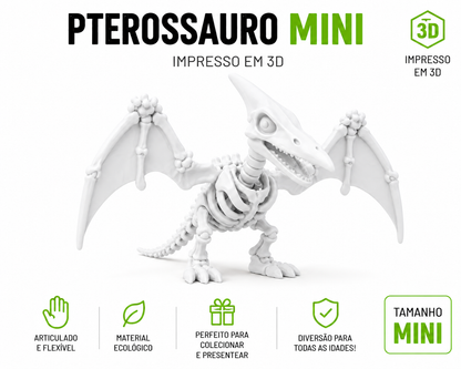 🦖 Kit Dinossauros Esqueleto Mini 3D | 6 Modelos Articulados para Coleção