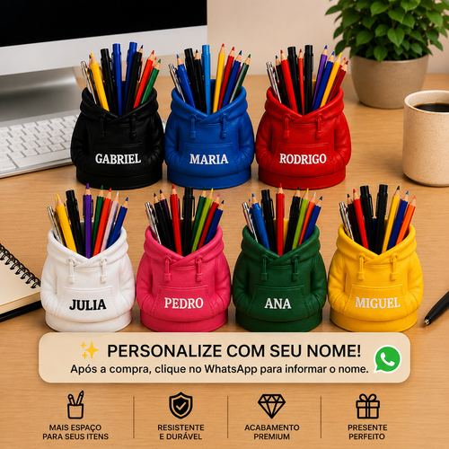 Porta Caneta Moletom Personalizado [FRETE GRÁTIS] | APÓS A COMPRA, ENVIE OS NOMES PELO WHATSAPP