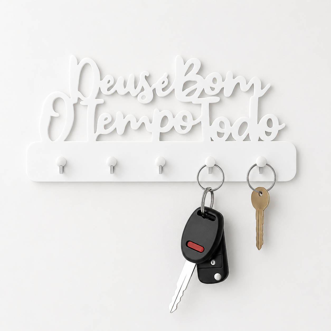 Porta Chaves de Parede (Deus é Bom o Tempo Todo) 3D [COMPRE 1 E LEVE 2]