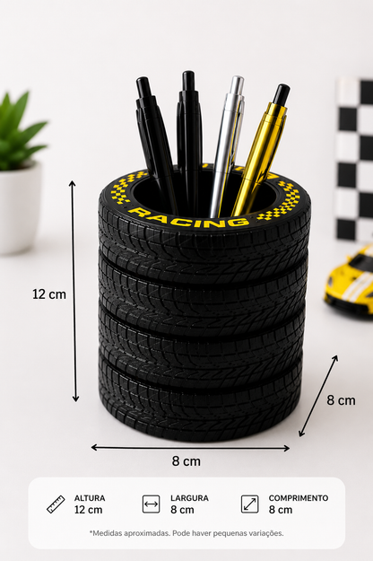 Porta-Caneta Pneus Racing — Frete Grátis